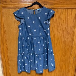 Draper James Denim Blue Dress with White Floral Accents